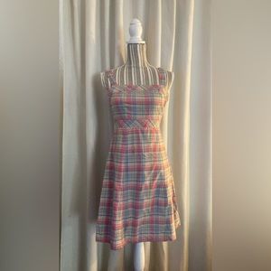 Gap Pink Plaid barbiecore cotton dress